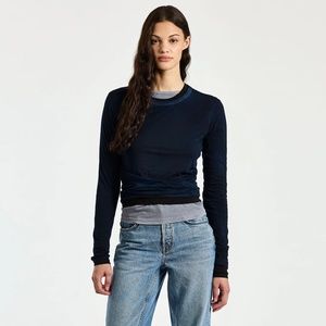 Cotton Citizen Navy Long Sleeve Tee